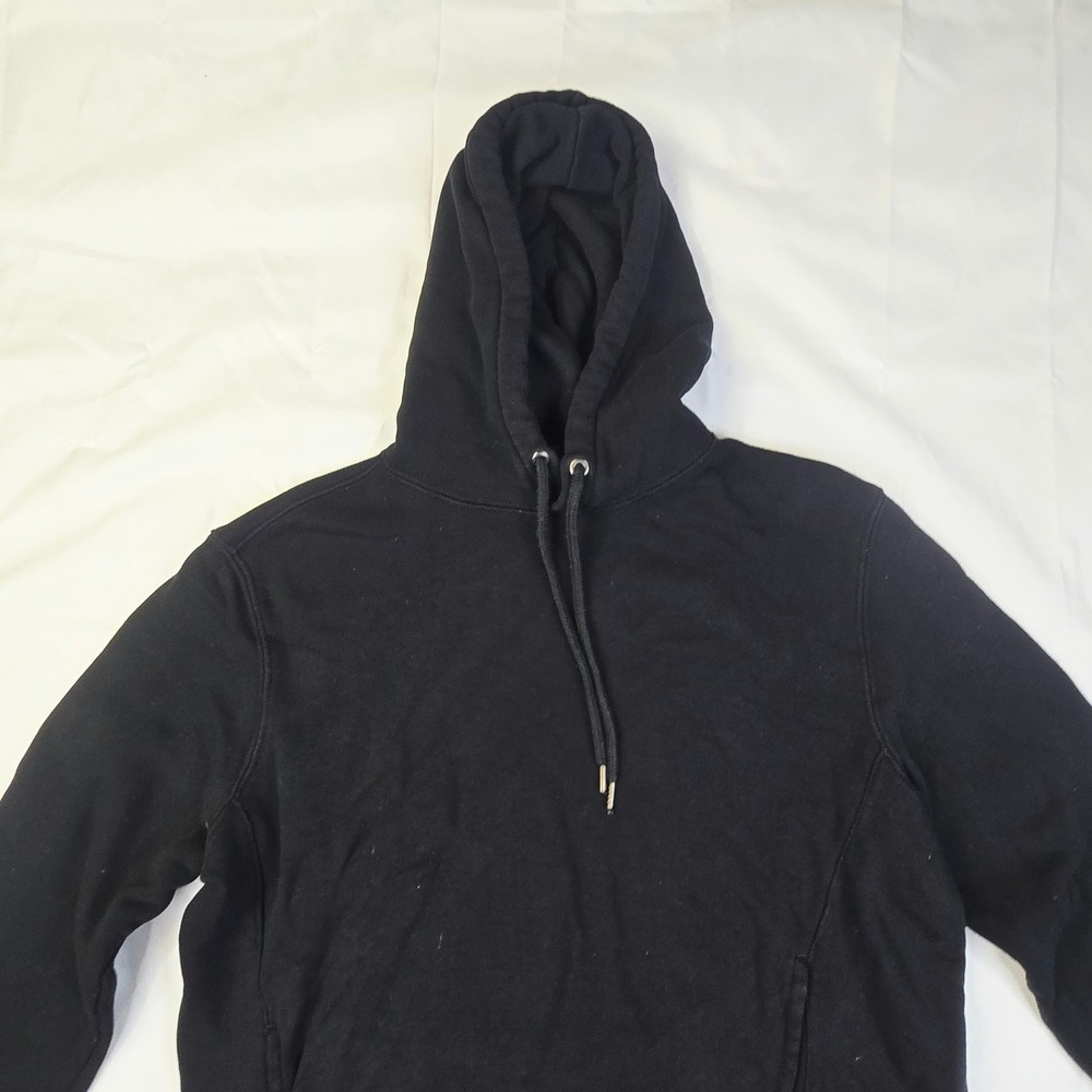 H&M Men's Regular Fit Hoodie Size Medium Black Drawstring Sweatshirt Z23